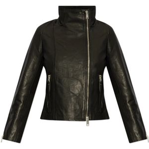 AllSaints, Dames, Jassen, Zwart, Maat: S Leer,