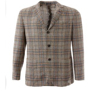 Lardini, Heren, Jassen, Bruin, Maat: XL Linnen,