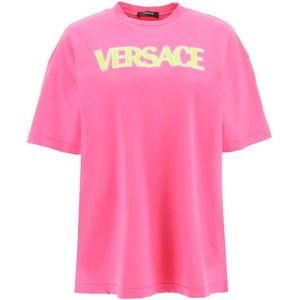 Versace, Dames, Tops, Roze, Maat: XS Katoen,
