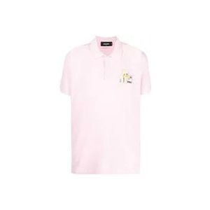 Dsquared2 Polo Hemden , Pink , Heren , Maat: XL