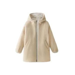 Woolrich Omkeerbare Teddy Parka Jen , Beige , Dames , Maat: S