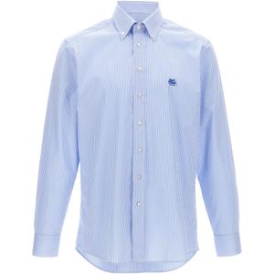Etro, Heren, Overhemden, Blauw, Maat: 2XL Katoen,