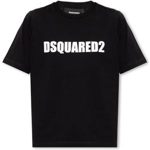 Dsquared2, Dames, Tops, Zwart, Maat: L Katoen,