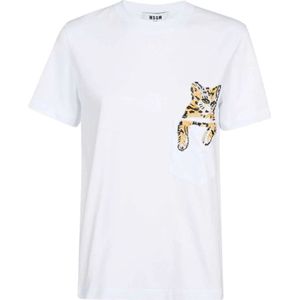 Msgm, Dames, Tops, Wit, Maat: S Katoen,