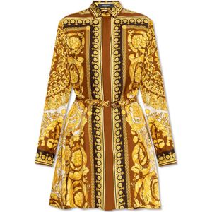 Versace, Dames, Jurken, Geel, Maat: S Zijde,