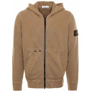 Stone Island, Heren, Sweatshirts & Hoodies, Bruin, Maat: M Katoen,