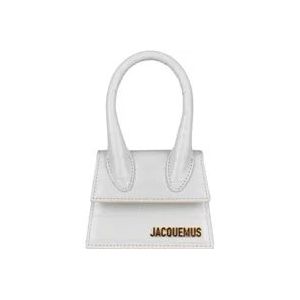 Jacquemus Witte Krokodil-Geëmbosseerde Mini Tas , White , Dames , Maat: ONE Size