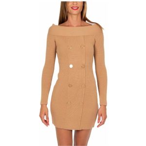 Elisabetta Franchi, Dames, Jurken, Bruin, Maat: M Viscose,