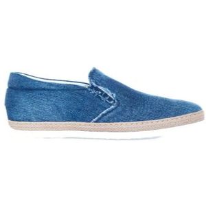 Tod's Vervaagde Denim Elastische Instappers , Blue , Heren , Maat: 43 EU