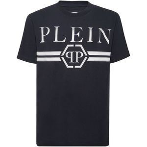 Philipp Plein, Heren, Tops, Blauw, Maat: S Katoen,
