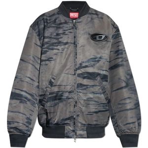 Diesel, Heren, Jassen, Grijs, Maat: S Poliester,