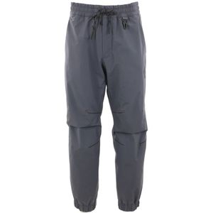 Moncler Grijze gewatteerde broek met reflecterende details , Gray , Heren , Maat: S