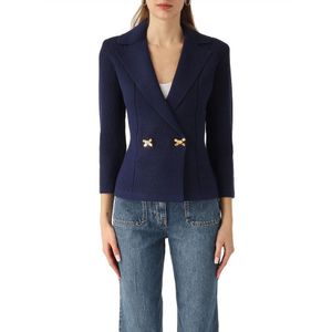 Elisabetta Franchi, Dames, Jassen, Blauw, Maat: M Viscose,