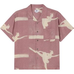 Obey, Heren, Overhemden, Roze, Maat: S Viscose,