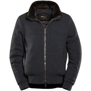 Moorer, Heren, Jassen, Grijs, Maat: XS Suède,