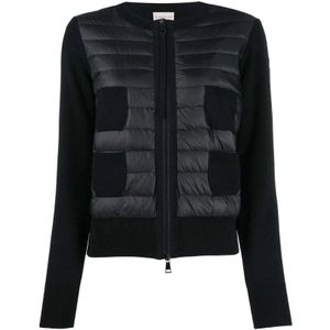 Moncler, Dames, Jassen, Zwart, Maat: L Nylon,