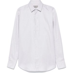 Canali, Heren, Overhemden, Grijs, Maat: 4XL Katoen,
