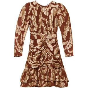 BY Timo, Dames, Jurken, Veelkleurig, Maat: M Brokaat,