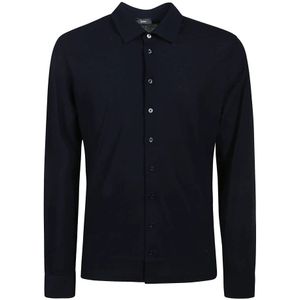 Herno, Heren, Overhemden, Blauw, Maat: XL Katoen,