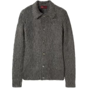 Gucci, Heren, Jassen, Grijs, Maat: M Wol,