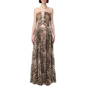 Just Cavalli, Dames, Jurken, Bruin, Maat: S Zijde,