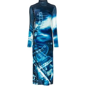 Jean Paul Gaultier, Dames, Jurken, Blauw, Maat: XS Velours,