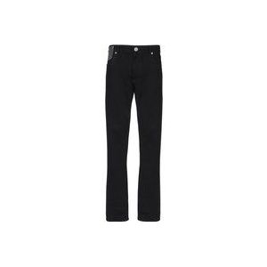 Balmain Recht gesneden jeans met strass , Black , Heren , Maat: W30