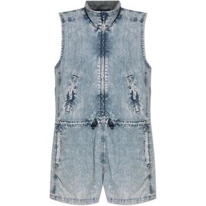 Diesel, Dames, Jumpsuits & Playsuits, Blauw, Maat: 3XS Denim,