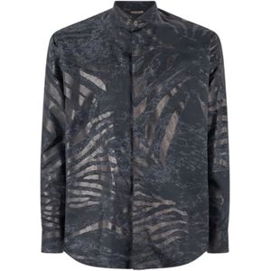 Roberto Cavalli, Heren, Overhemden, Zwart, Maat: M Zijde,