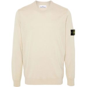 Stone Island, Heren, Truien, Beige, Maat: XL