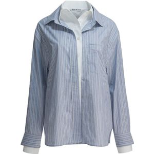 Acne Studios, Dames, Blouses & Shirts, Blauw, Maat: XS Katoen,