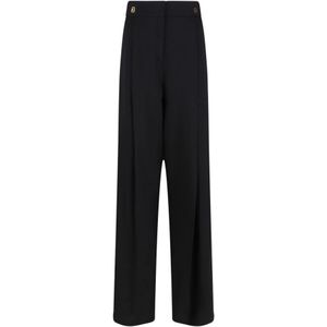 Elisabetta Franchi, Dames, Broeken, Zwart, Maat: XL