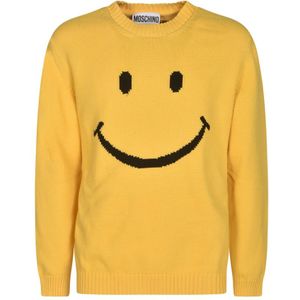 Moschino, Heren, Truien, Geel, Maat: M Katoen,