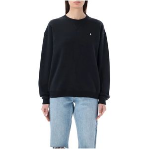 Polo Ralph Lauren, Dames, Sweatshirts & Hoodies, Zwart, Maat: XL Fleece,