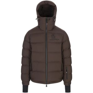 Moncler, Heren, Jassen, Bruin, Maat: M Polyamide,