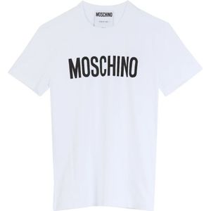 Moschino, Heren, Tops, Wit, Maat: S Katoen,