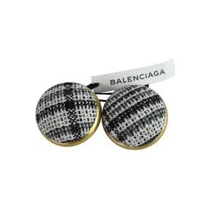 Balenciaga Nieuwe Stoffen Oorbellen, Ronde Knoop , Gray , Dames , Maat: ONE Size