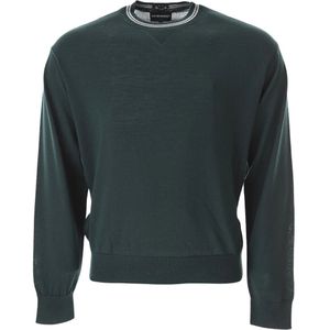 Emporio Armani, Heren, Sweatshirts & Hoodies, Groen, Maat: L Wol,
