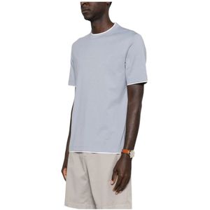 Brunello Cucinelli, Heren, Tops, Blauw, Maat: 3XL Katoen,