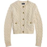 Cardigan van een mix van lanawol en kasjmier met kabelpatroon