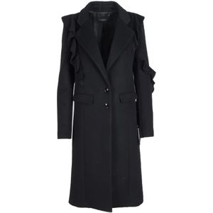 Patrizia Pepe, Dames, Mantels, Zwart, Maat: M Polyamide,