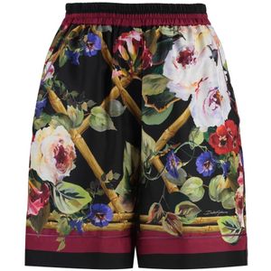 Dolce & Gabbana, Dames, Korte broeken, Veelkleurig, Maat: XS Zijde,