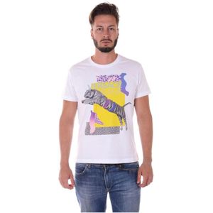 Versace Jeans Couture, Heren, Tops, Wit, Maat: M Katoen,