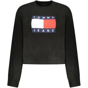 TOMMY JEANS - TJW MELANGE FLAG SWEATER - Gebreide Trui - Zwart - Ronde Hals