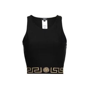 Versace Zwarte Dameskleding Topwear Ss24 , Black , Dames , Maat: XS