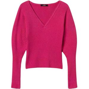 Twinset Fuchsia Ribbed Sweaters Actitude Collection , Pink , Dames , Maat: S