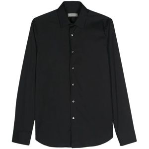 Canali, Heren, Overhemden, Zwart, Maat: 4XL Katoen,