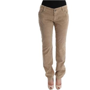 Ermanno Scervino, Dames, Broeken, Beige, Maat: L Corduroy,