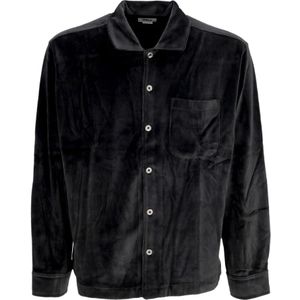 Obey, Heren, Overhemden, Zwart, Maat: M Katoen,