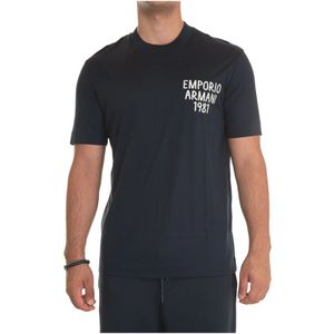 Emporio Armani, Heren, Tops, Blauw, Maat: 2XL Katoen,